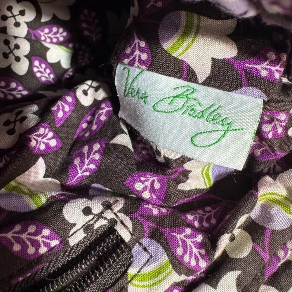 Vera Bradley Womens Vibrant Purple Plum Floral Multi Strap Shoulder Zip Bag
